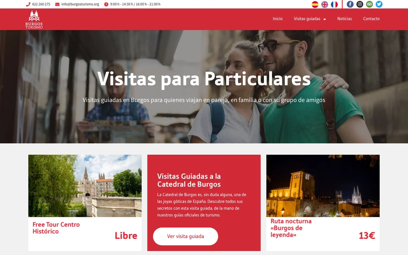 Vista de la web Burgos Turismo
