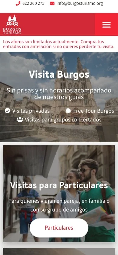Vista de la web Burgos Turismo