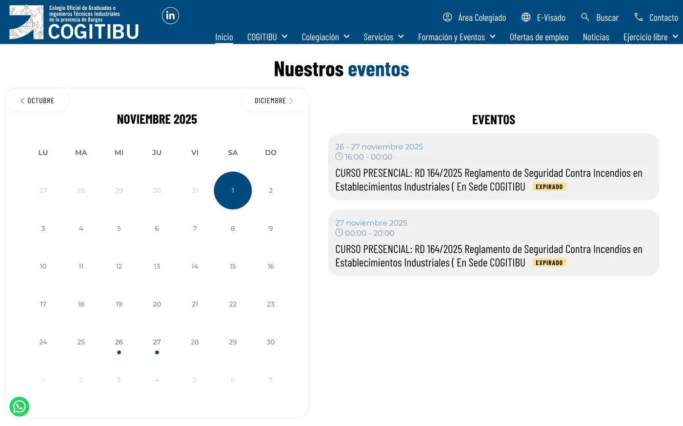 Vista de la web COGITIBU