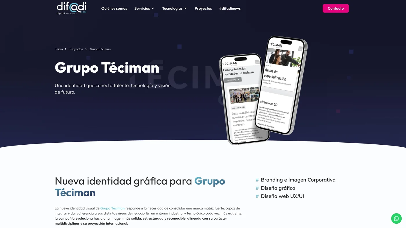 Vista de la web Difadi.com