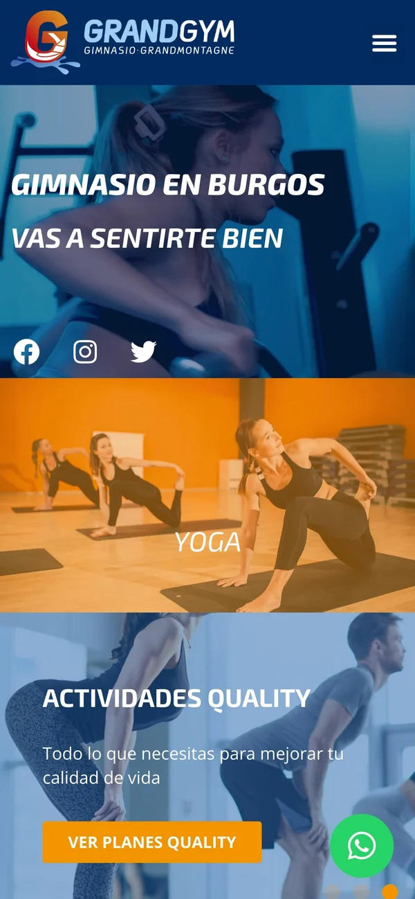 Vista de la web GrandGym