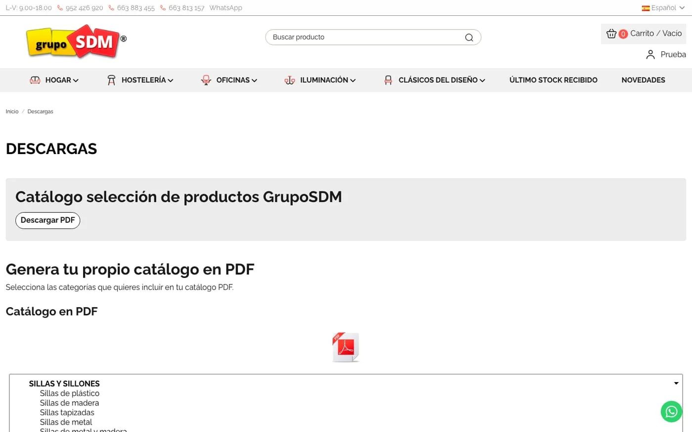 Vista de la web Grupo SDM