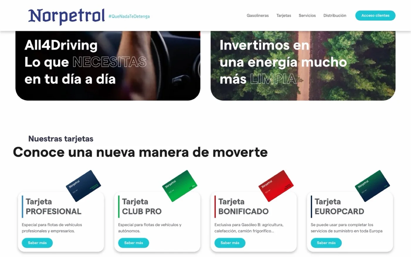 Vista de la web Norpetrol