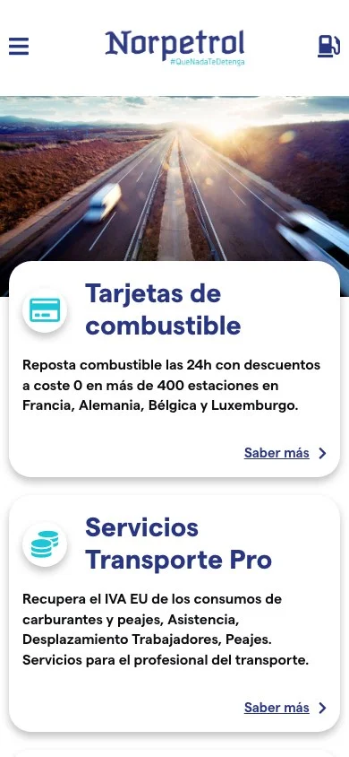 Vista de la web Norpetrol