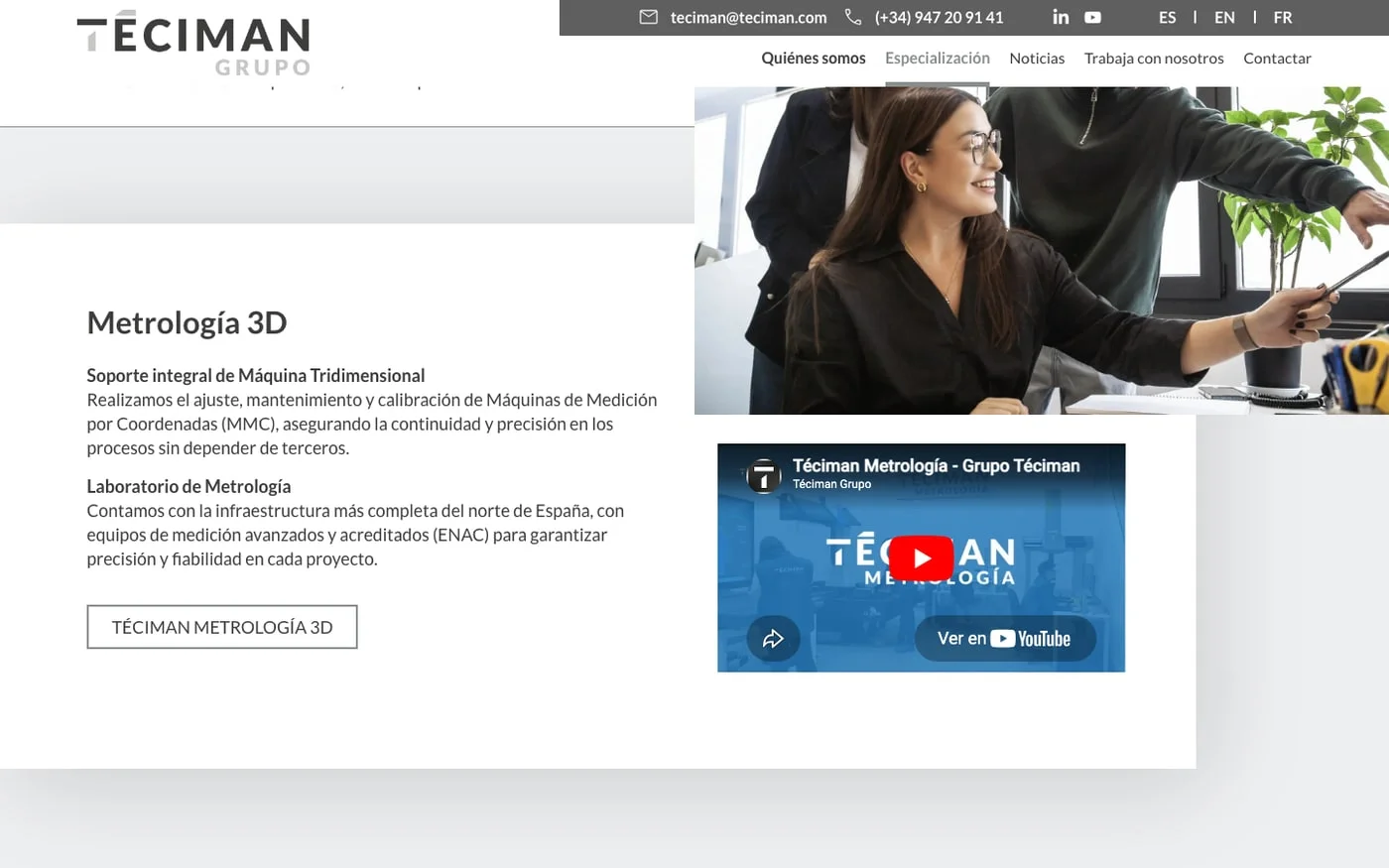 Vista de la web Téciman
