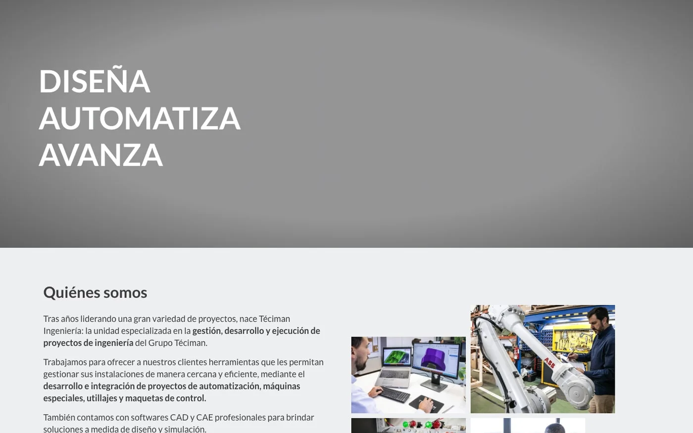 Vista de la web Téciman