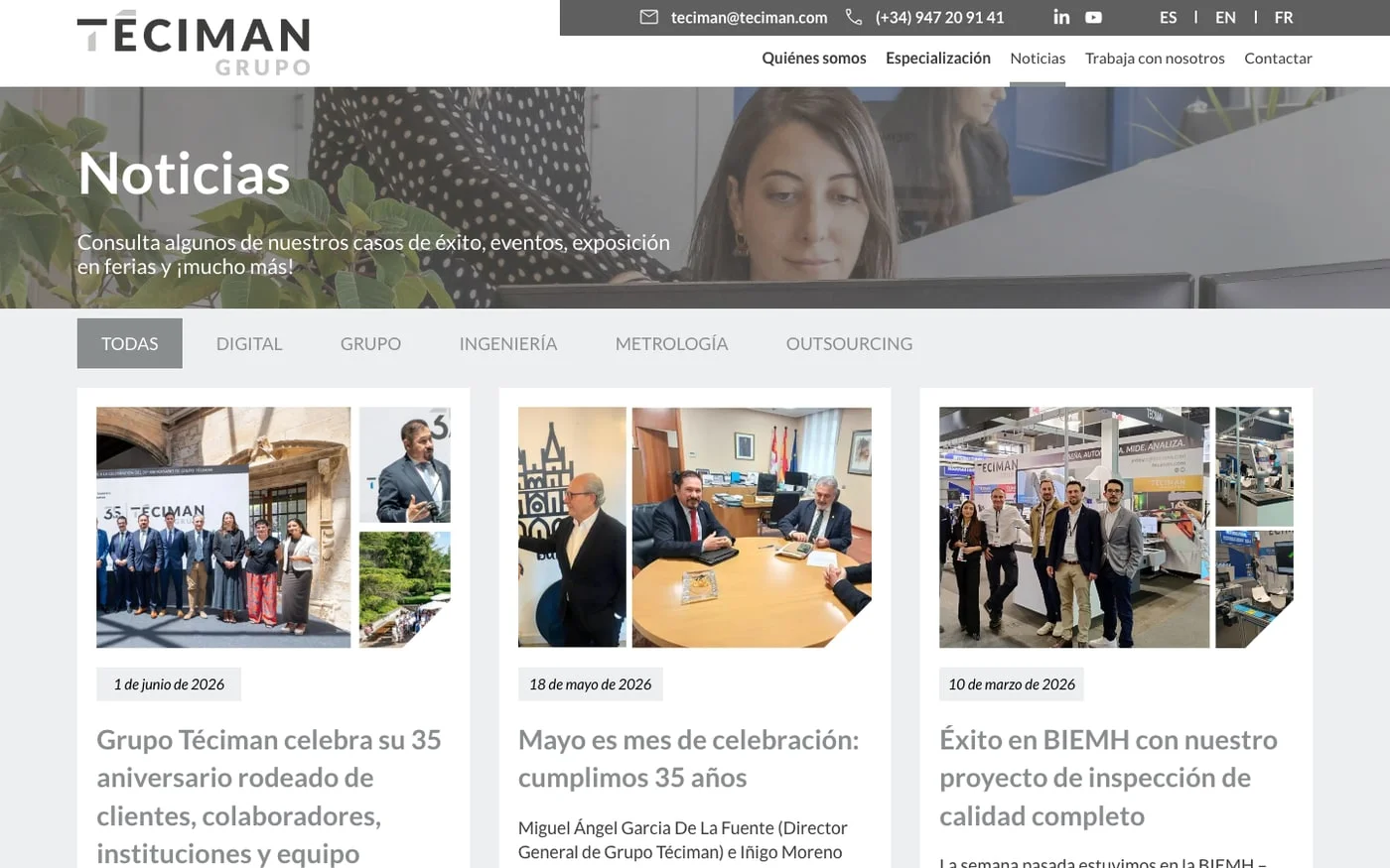 Vista de la web Téciman